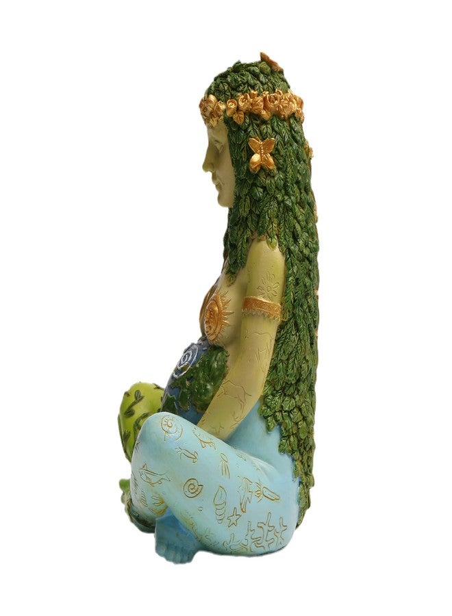 PSYHILAR Mother Earth Statue, 7" Fertility Gaia Goddess Statue, Nature Pregnant Wiccan Altar Supplies, Moon Yoga Alter Table Witchcraft - Image 3